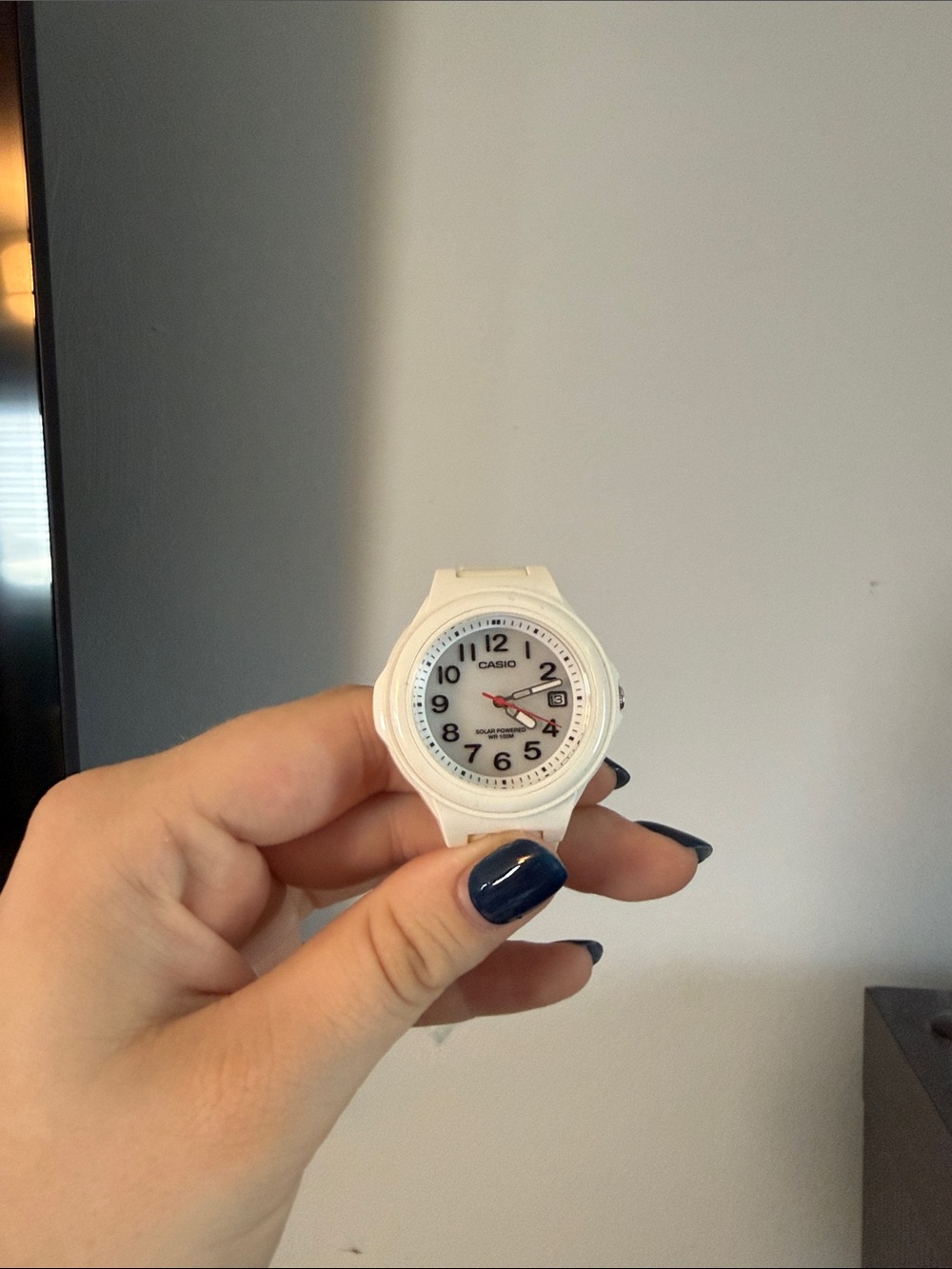 Casio White Analog Everyday Watch with Red Second Hand